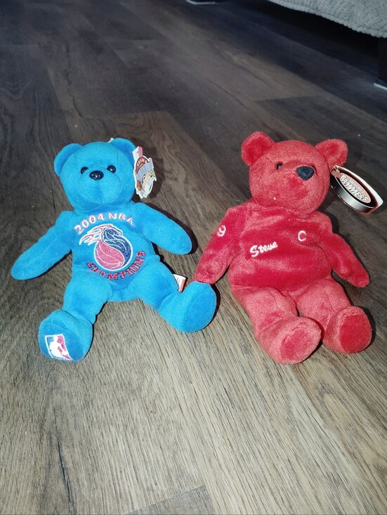 sport's Other - NBA Plush Teddy Bear - Blue 2004 NBA Champions Set
